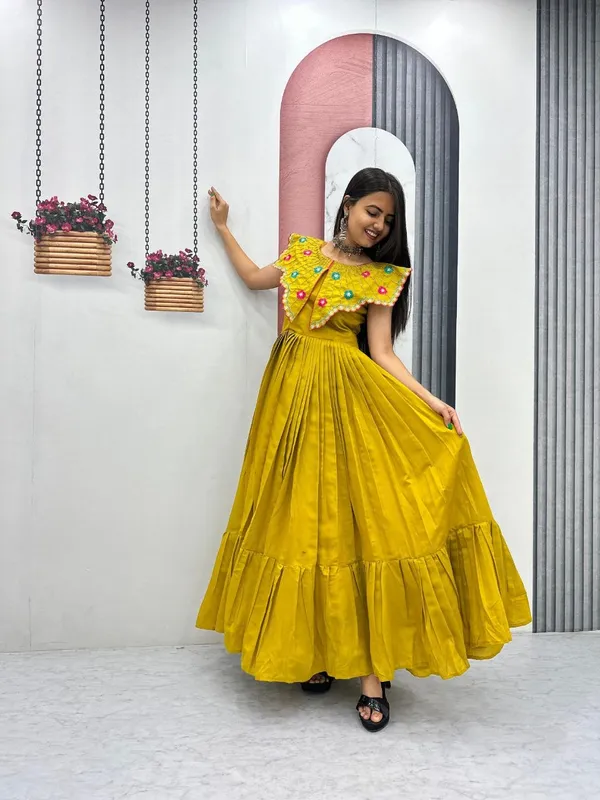 Yellow_Embroidered_Flared_Maxi_Dress_For_Women