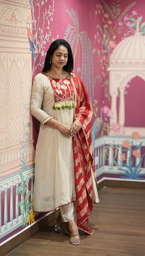 Beige_Embroidered_Anarkali_Suit_Set_For_Women