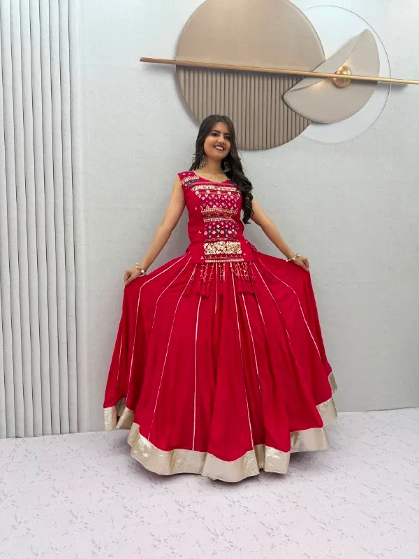 Red_Embroidered_Flared_Lehenga_Choli_Set_For_Women