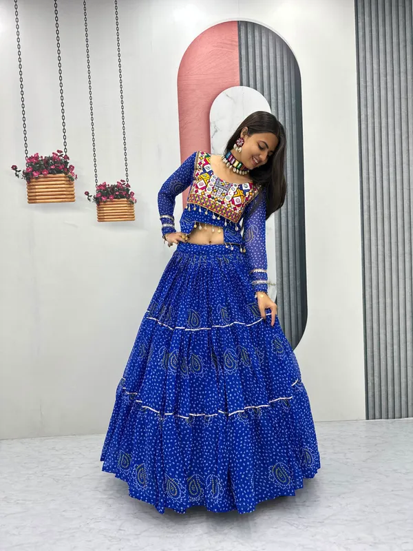 Blue_Printed_Flared_Lehenga_Choli_For_Women