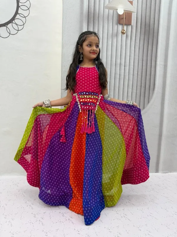 Multicolour_Printed_Lehenga_Dress_For_Girls