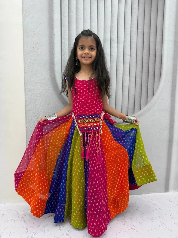 Multicolour_Printed_Lehenga_Dress_For_Girls