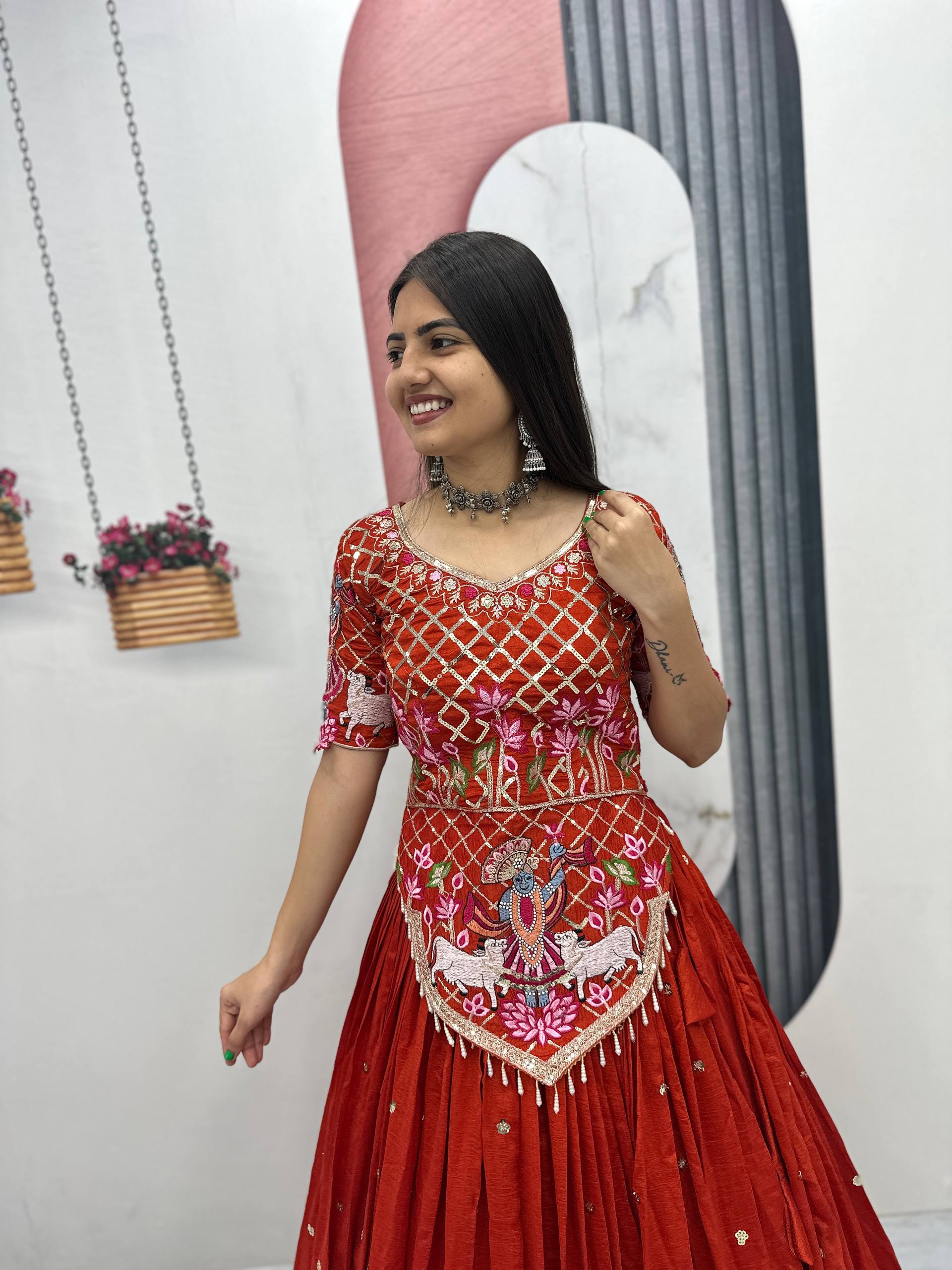 Red_Embroidered_Lehenga_Choli_For_Women