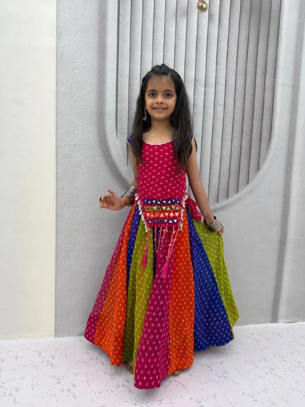Multicolour_Printed_Lehenga_Dress_For_Girls