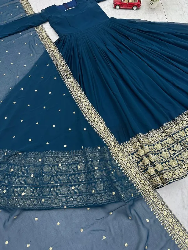 Blue_Embroidered_Anarkali_Suit_Set_For_Women