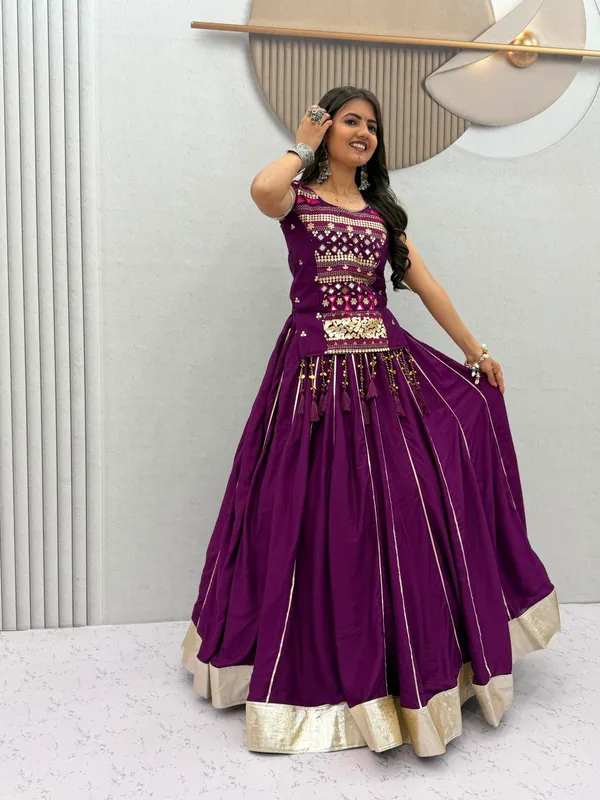 Purple_Embellished_Lehenga_Choli_Set_For_Women