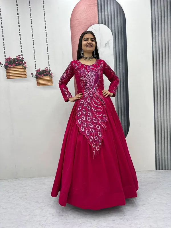 Magenta_Embroidered_Anarkali_Gown_For_Women
