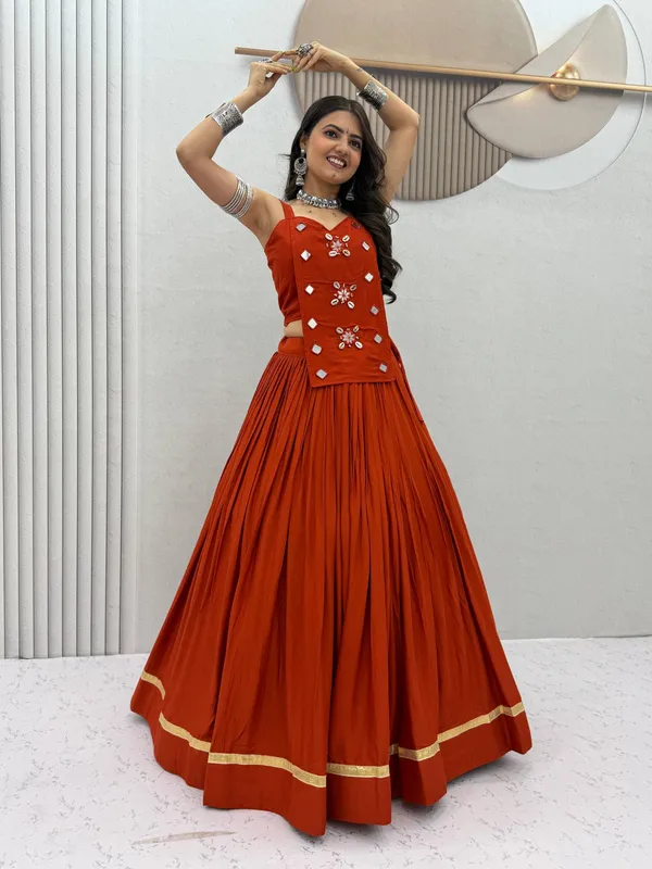 Red_Embellished_Flared_Lehenga_Choli_Set_For_Women