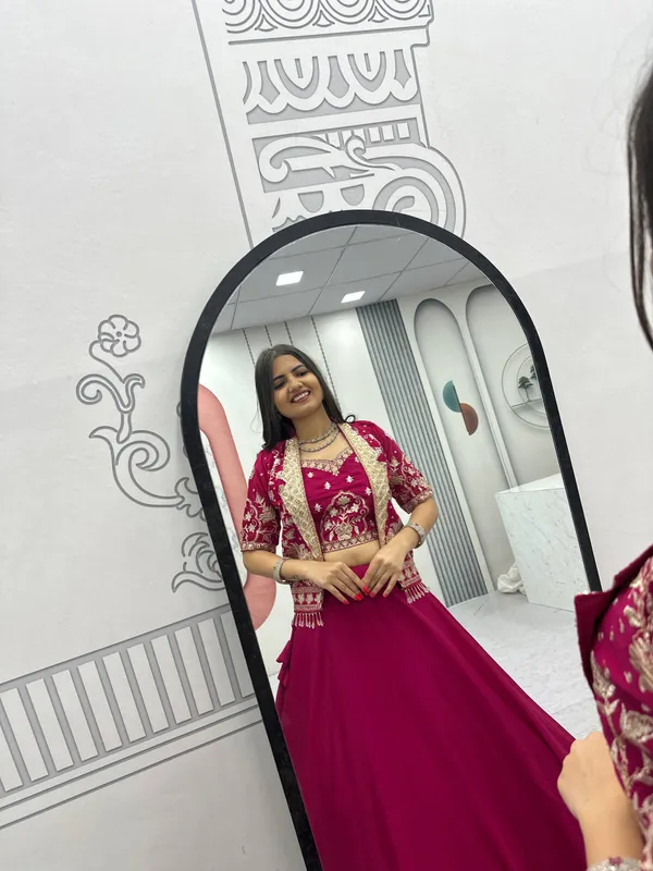 Magenta_Embroidered_Lehenga_Choli_Set_For_Women