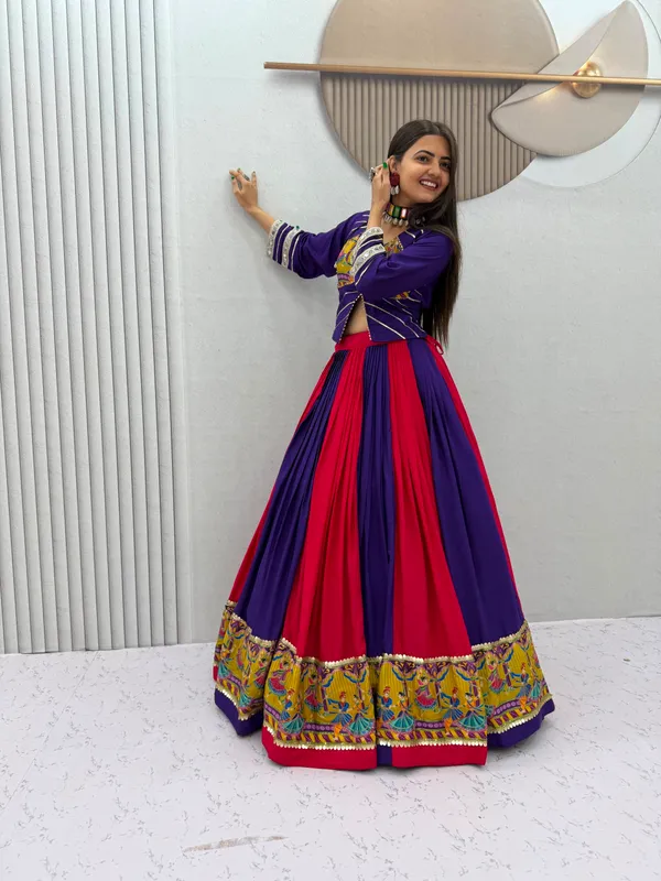 Purple_And_Red_Embroidered_Lehenga_Choli_For_Women