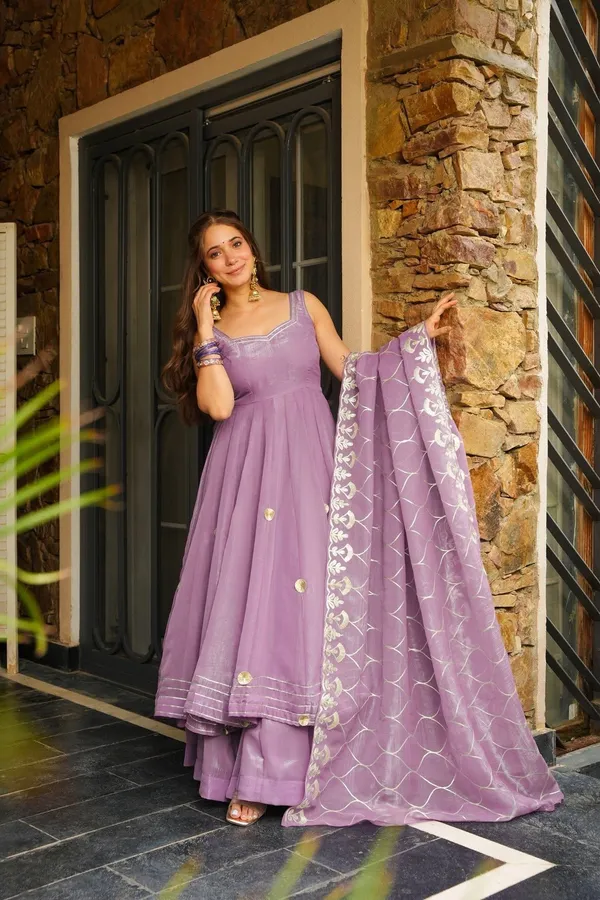 Lavender_Embroidered_Anarkali_Suit_Set_For_Women
