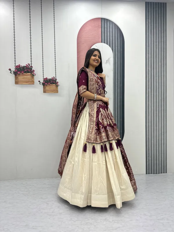 Maroon_Embroidered_Lehenga_Choli_Set_For_Women