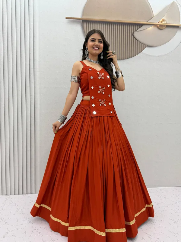 Red_Embellished_Flared_Lehenga_Choli_Set_For_Women