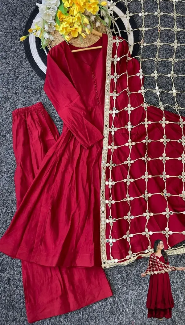 Maroon_Anarkali_Suit_Set_With_Dupatta_For_Women