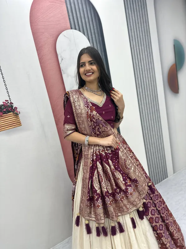 Maroon_Embroidered_Lehenga_Choli_Set_For_Women