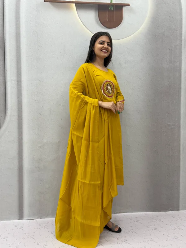 Yellow_Embroidered_Straight_Kurta_Set_For_Women