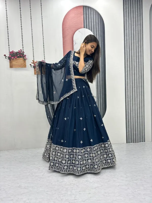 Navy_Blue_Embroidered_Lehenga_Choli_Set_For_Women