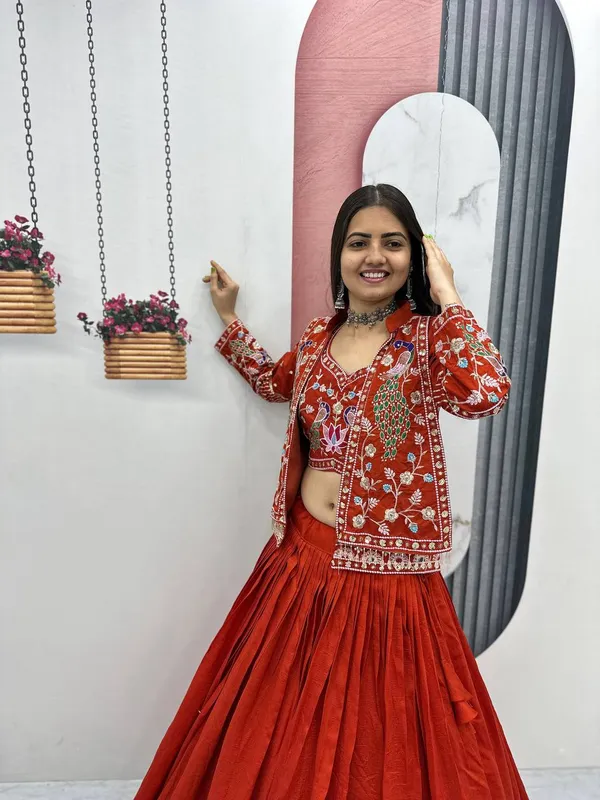 Red_Embroidered_Lehenga_Choli_Set_For_Women