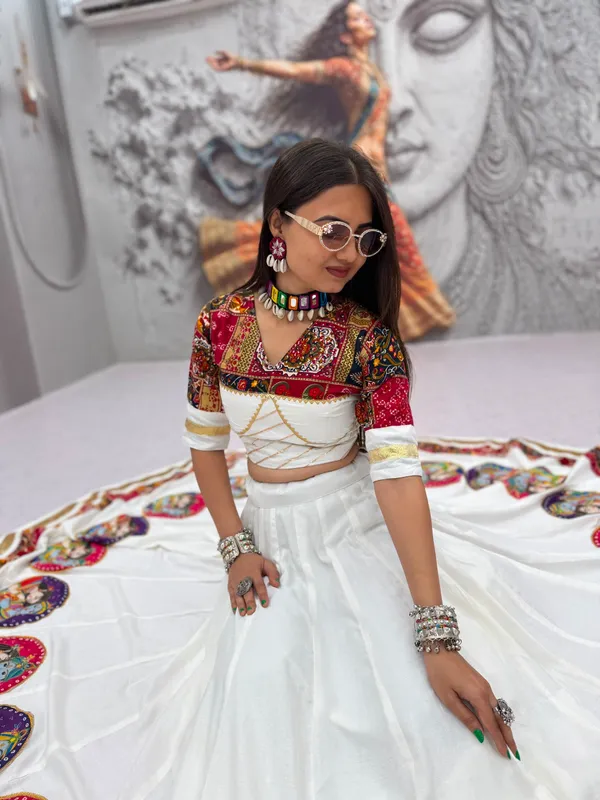 White_Printed_Lehenga_Choli_For_Women