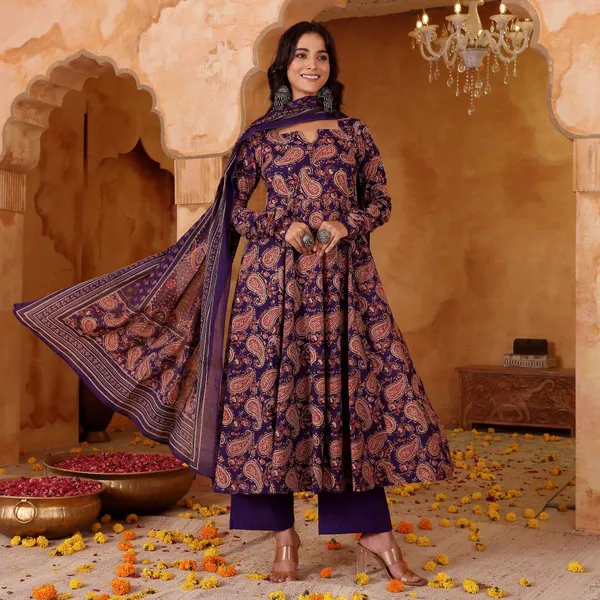 Purple_Printed_Anarkali_Suit_Set_For_Women