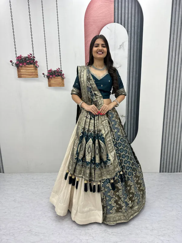 Navy_Blue_Printed_Lehenga_Choli_Set_For_Women
