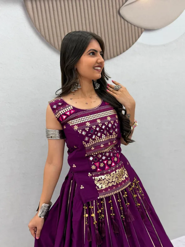 Purple_Embellished_Lehenga_Choli_Set_For_Women