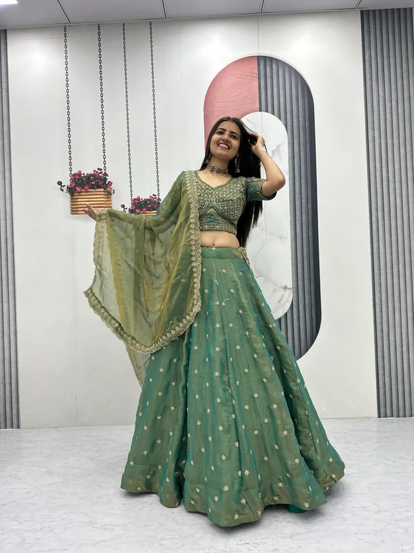 Green_Embroidered_Lehenga_Choli_For_Women
