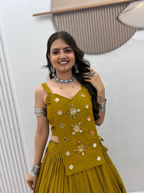 Mustard_Embellished_Lehenga_Choli_For_Women