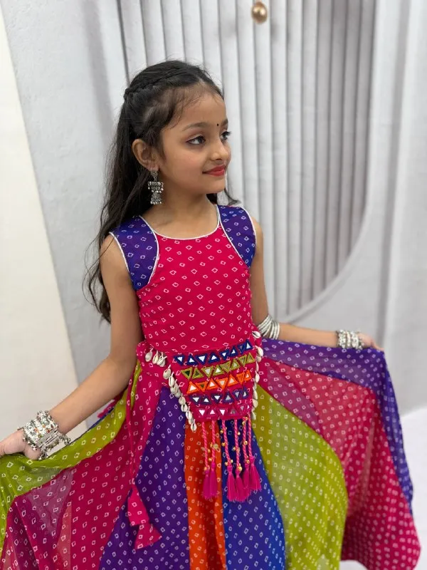 Multicolour_Printed_Lehenga_Dress_For_Girls