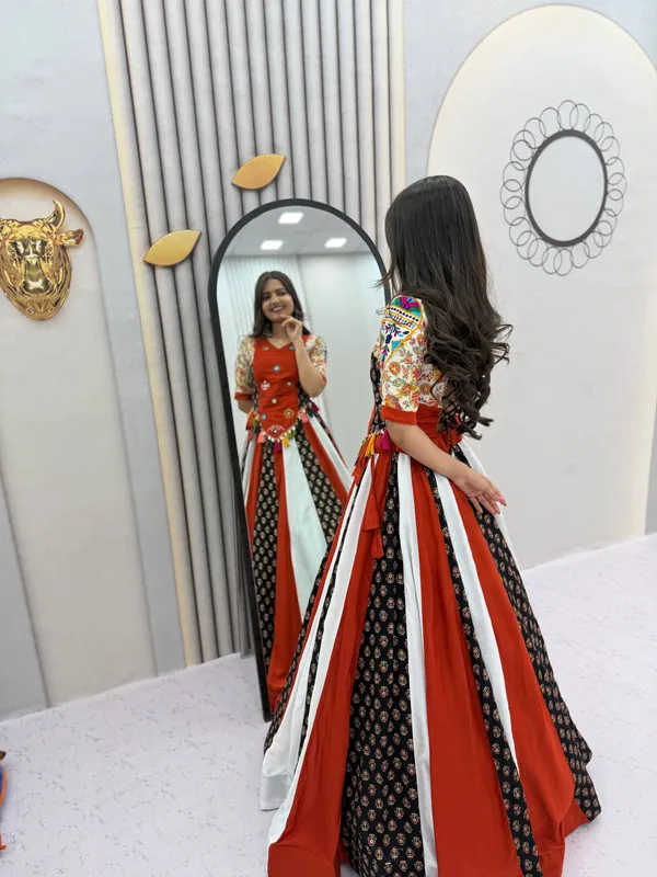 Orange_Embroidered_Ethnic_Dress_For_Women