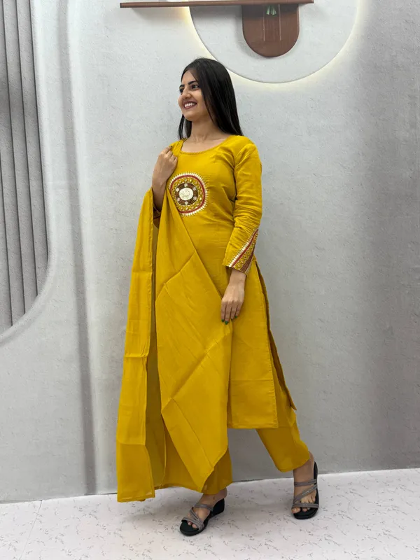 Yellow_Embroidered_Straight_Kurta_Set_For_Women