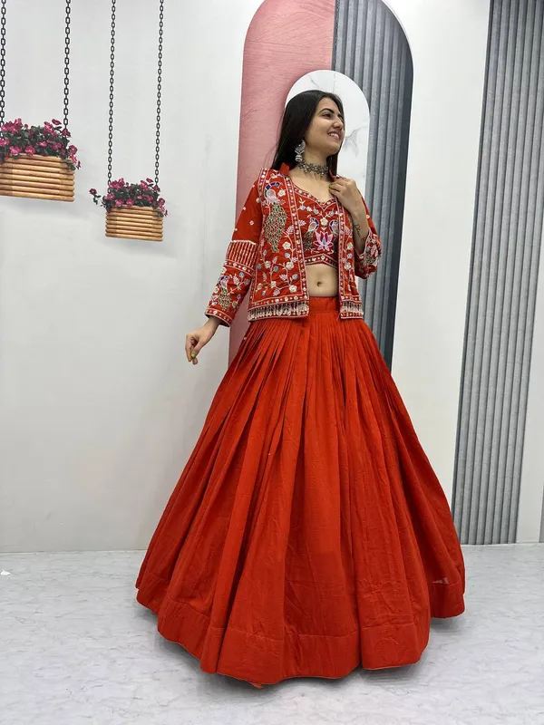 Red_Embroidered_Lehenga_Choli_Set_For_Women