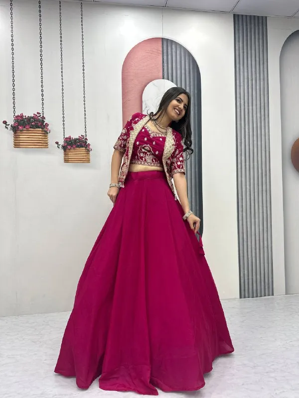 Magenta_Embroidered_Lehenga_Choli_Set_For_Women