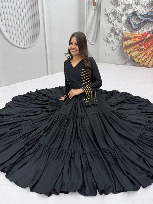 Black_Full_Sleeve_Flared_Anarkali_Dress_For_Women
