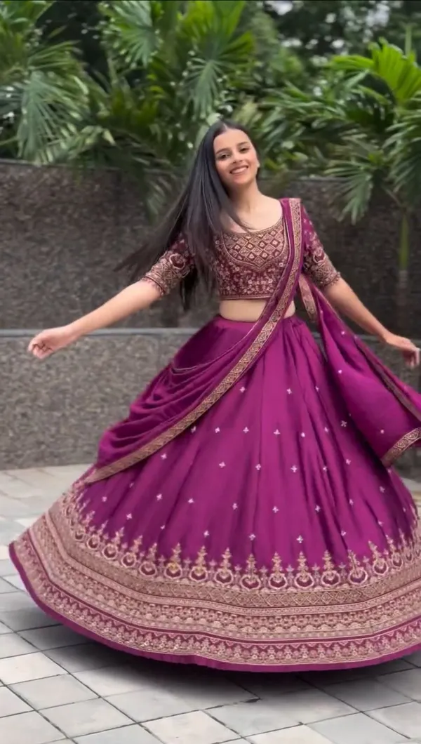 Magenta_Embroidered_Lehenga_Choli_Set_For_Women