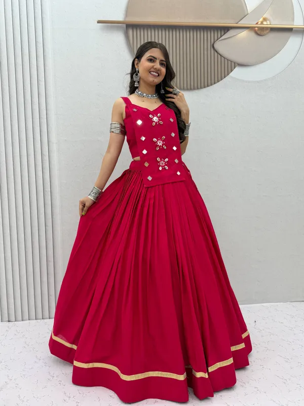 Red_Embellished_Flared_Lehenga_Choli_For_Women