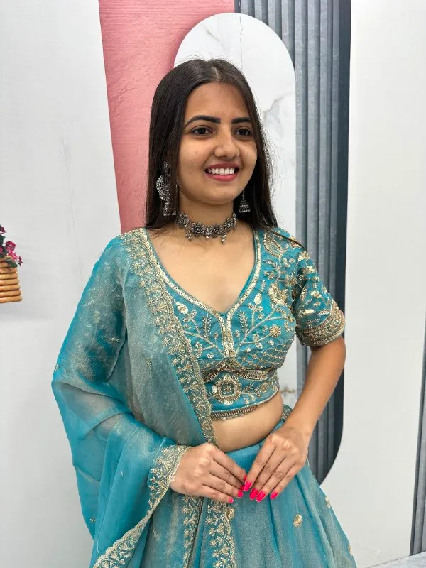 Turquoise_Embroidered_Lehenga_Set_For_Women