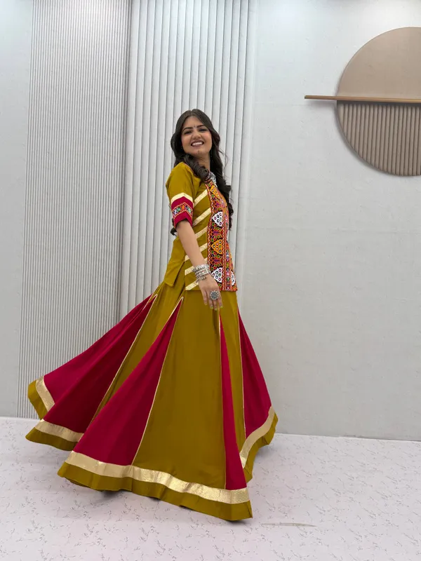 Mustard_Embroidered_Chaniya_Choli_Set_For_Women