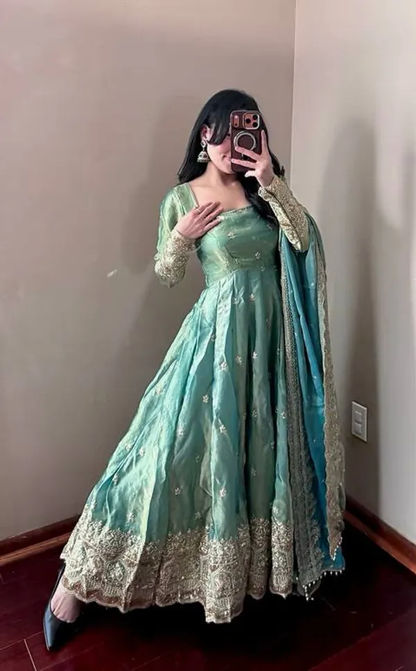 Mint_Green_Embroidered_Anarkali_Suit_Set_For_Women