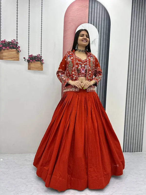 Red_Embroidered_Lehenga_Choli_Set_For_Women