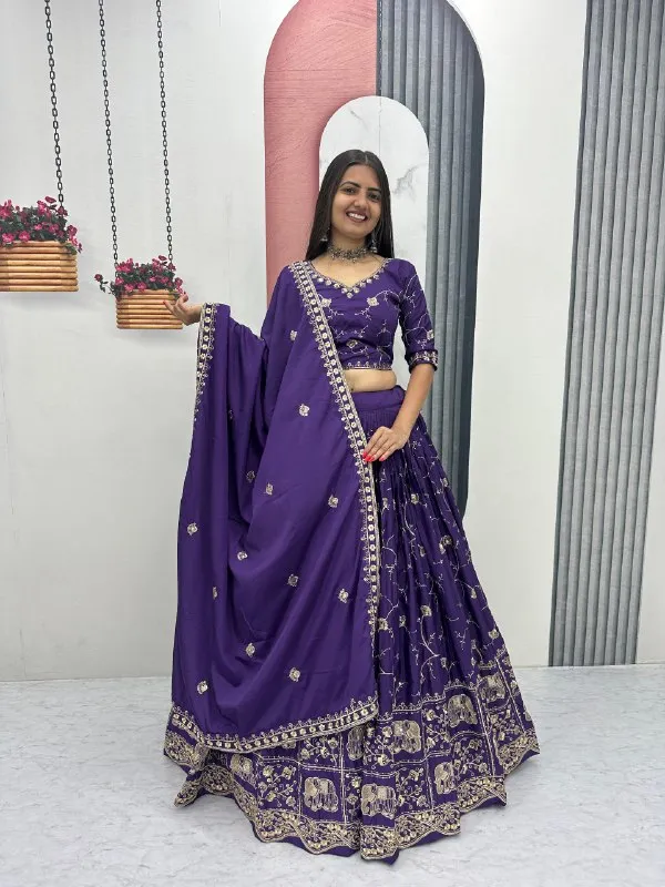 Purple_Embroidered_Lehenga_Choli_Set_For_Women