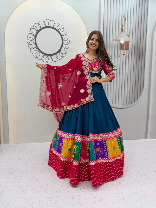 Blue_And_Magenta_Embellished_Ethnic_Lehenga_Set_For_Women