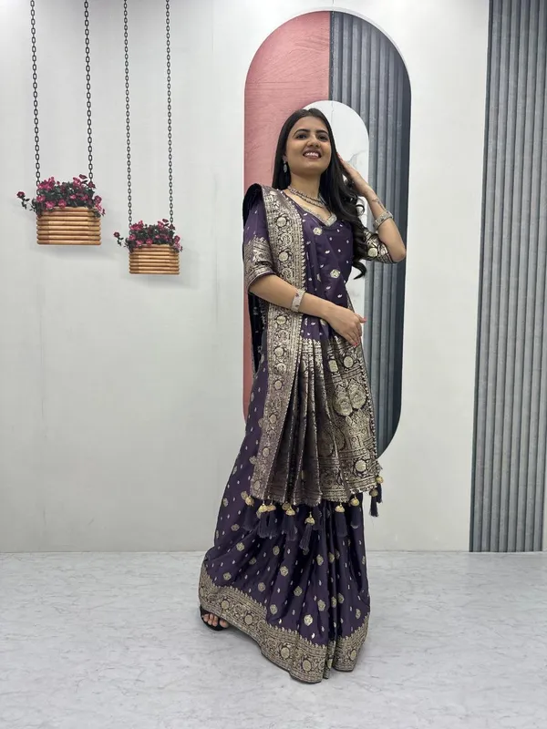 Purple_Printed_Traditional_Saree_For_Women