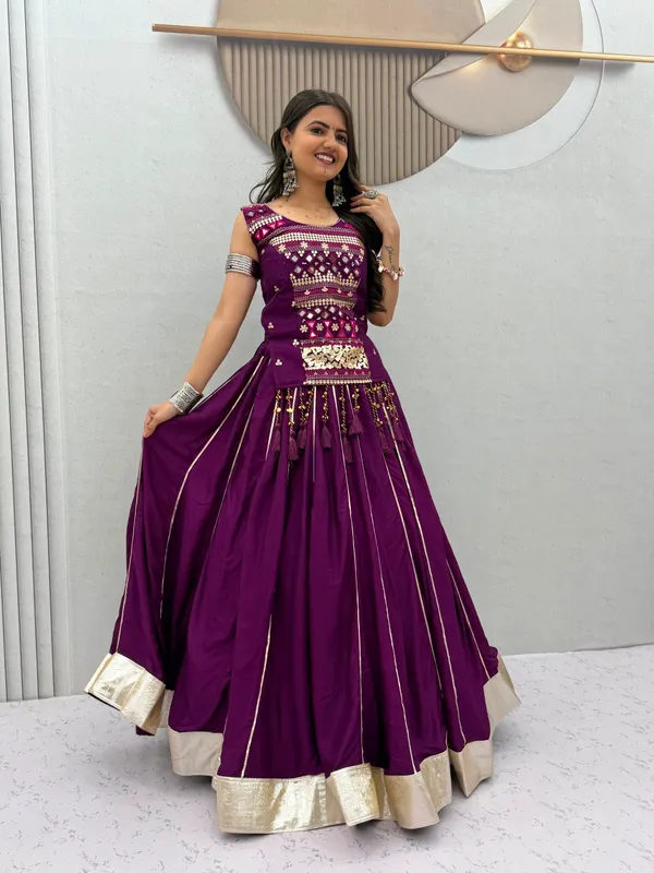 Purple_Embellished_Lehenga_Choli_Set_For_Women