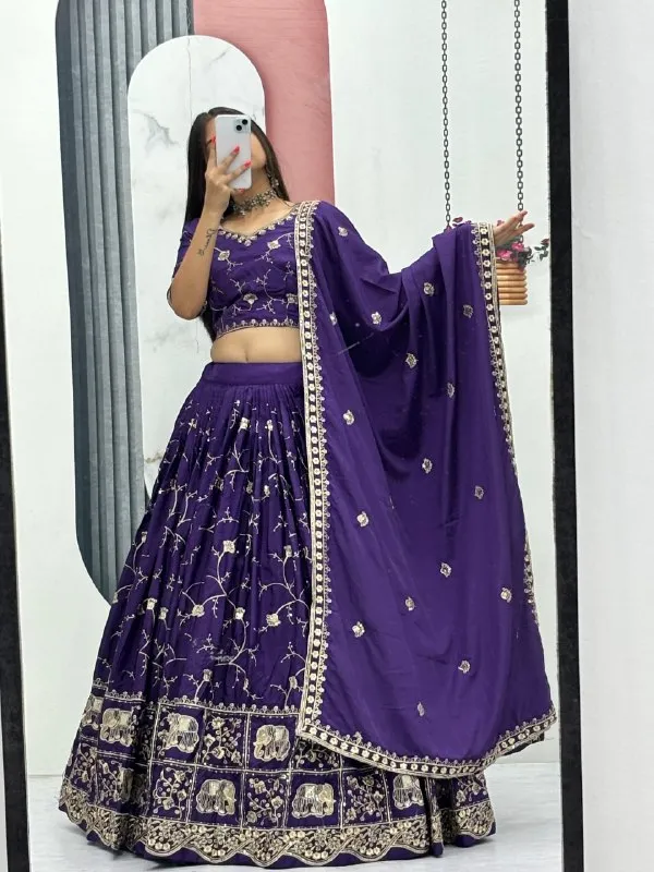 Purple_Embroidered_Lehenga_Choli_Set_For_Women