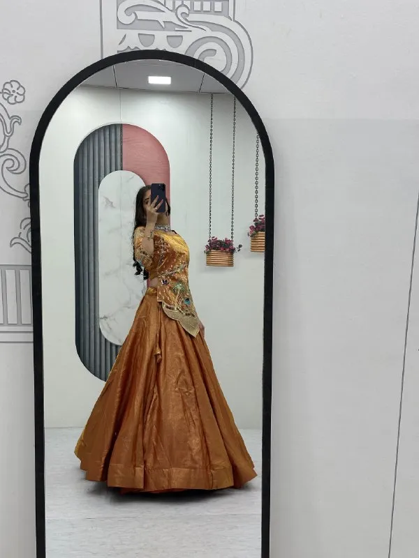 Copper_Embroidered_Flared_Lehenga_Set_For_Women