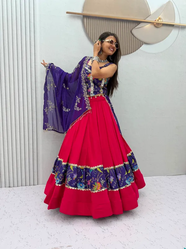 Pink_Embroidered_Flared_Lehenga_Choli_For_Women