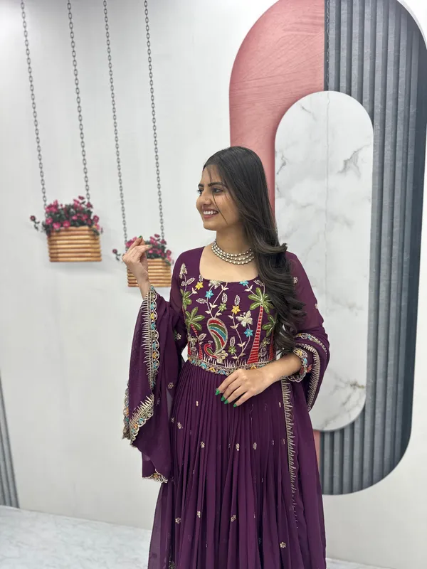 Purple_Embroidered_Anarkali_Suit_Set_For_Women