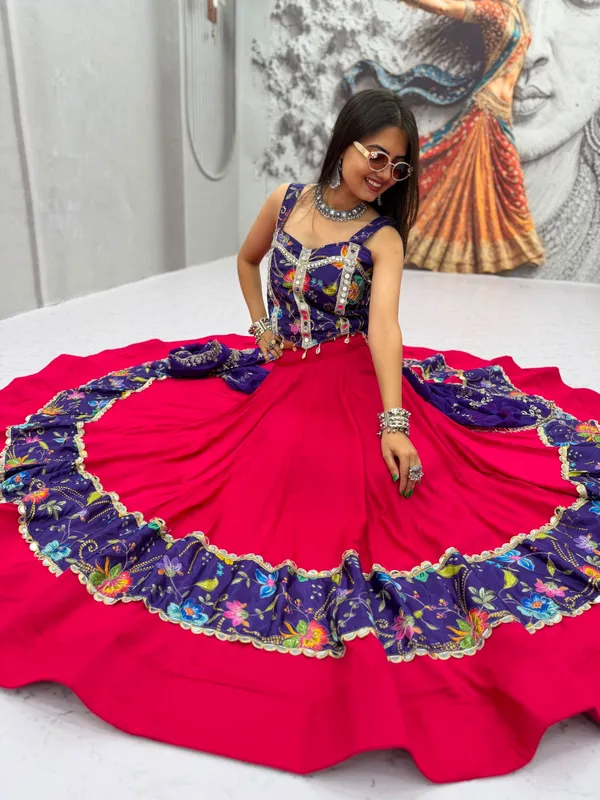 Pink_Embroidered_Flared_Lehenga_Choli_For_Women