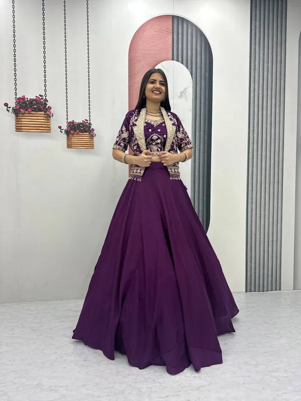 Purple_Embroidered_Lehenga_Choli_Set_For_Women
